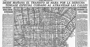 diario la nacion 09-06-1945 cambio de sentido de circulacion del transito