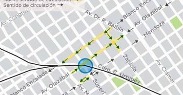 Cambio de sentido en calles de Belgrano R por nuevo túnel de Olazábal